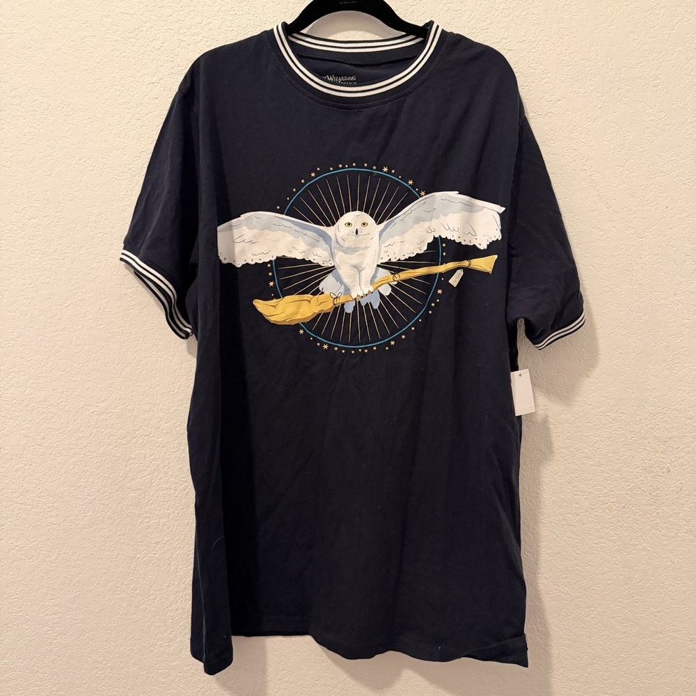 Universal Studios Harry Potter Hedwig Snowy Owl Ringer Shirt Unisex XL - Picture 2 of 6